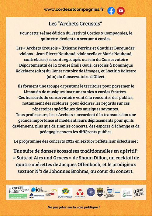 Concerts - Les archets creusois